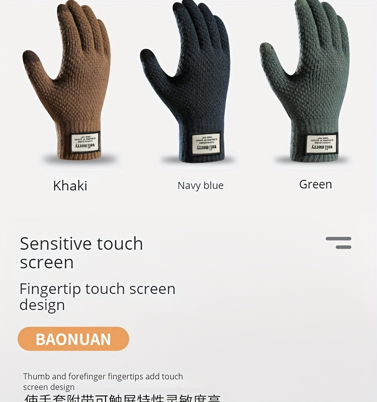 Gants thermiques en maille, 4 coloris, tactile