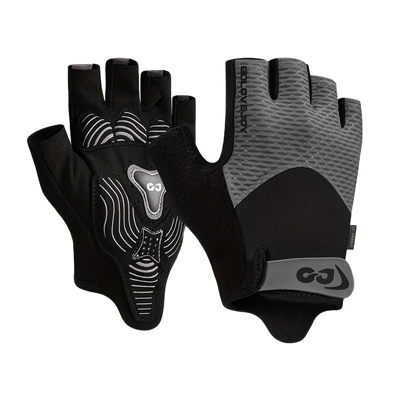Mitaines de vélo, demi-doigts, noir, rose, gris