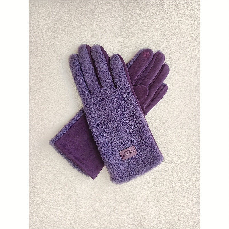 Gants thermiques en maille, tactile, pour le grand froid, 7 coloris, violet