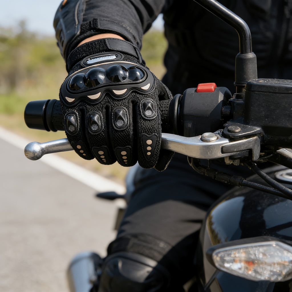 Gants de moto à coques en cuir