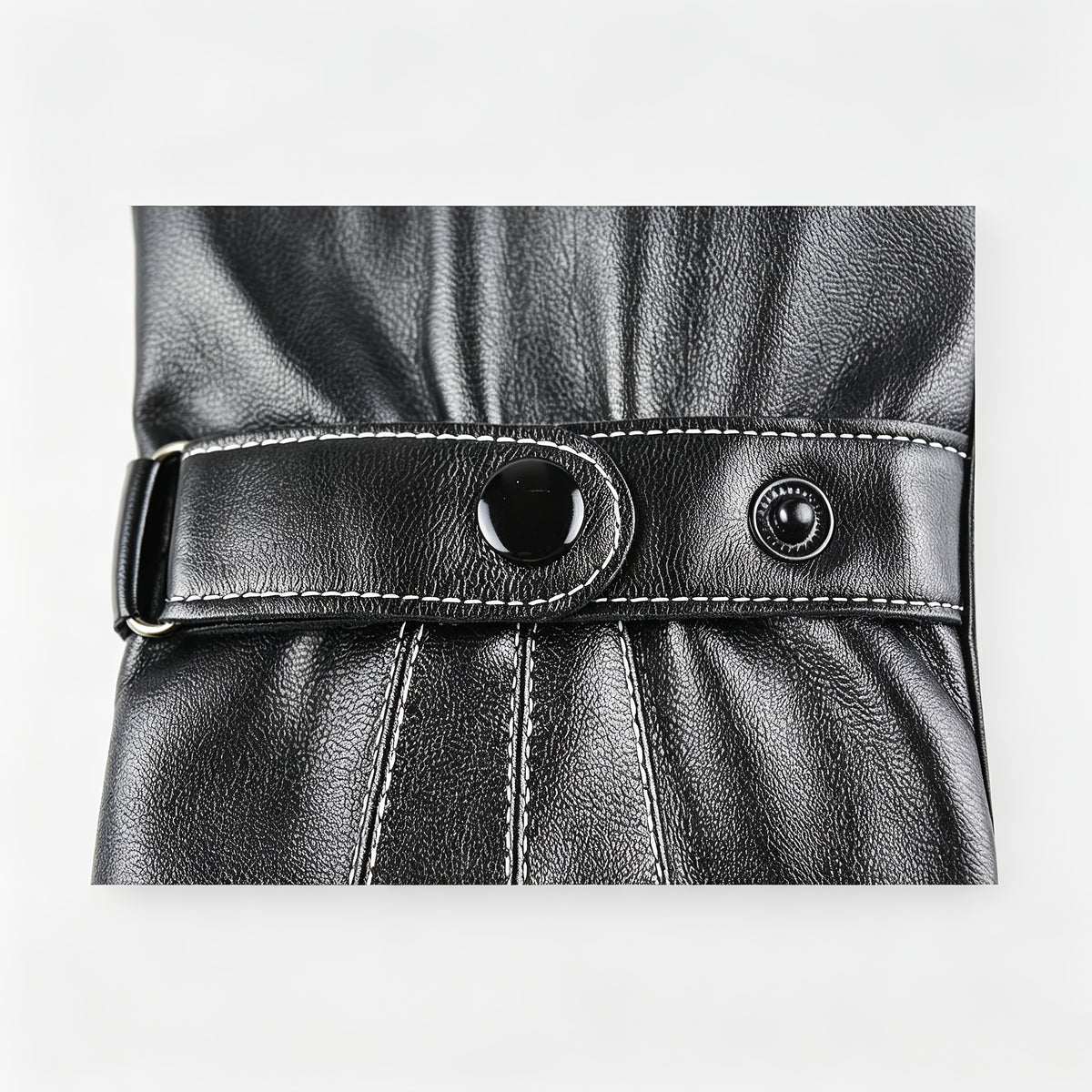 Gants de conduite de vélo en cuir, noir