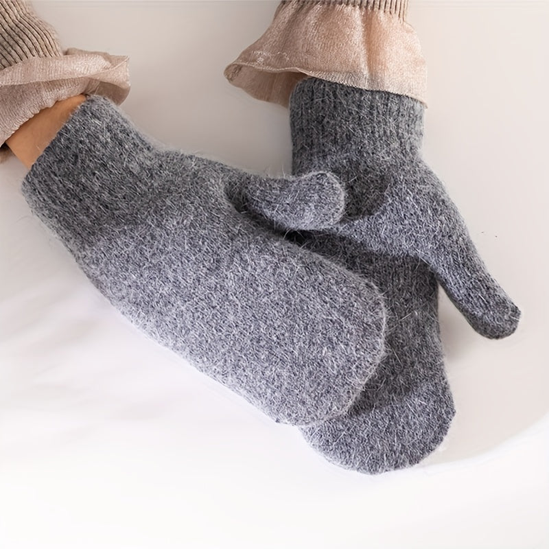 Moufles en maille duveteuse