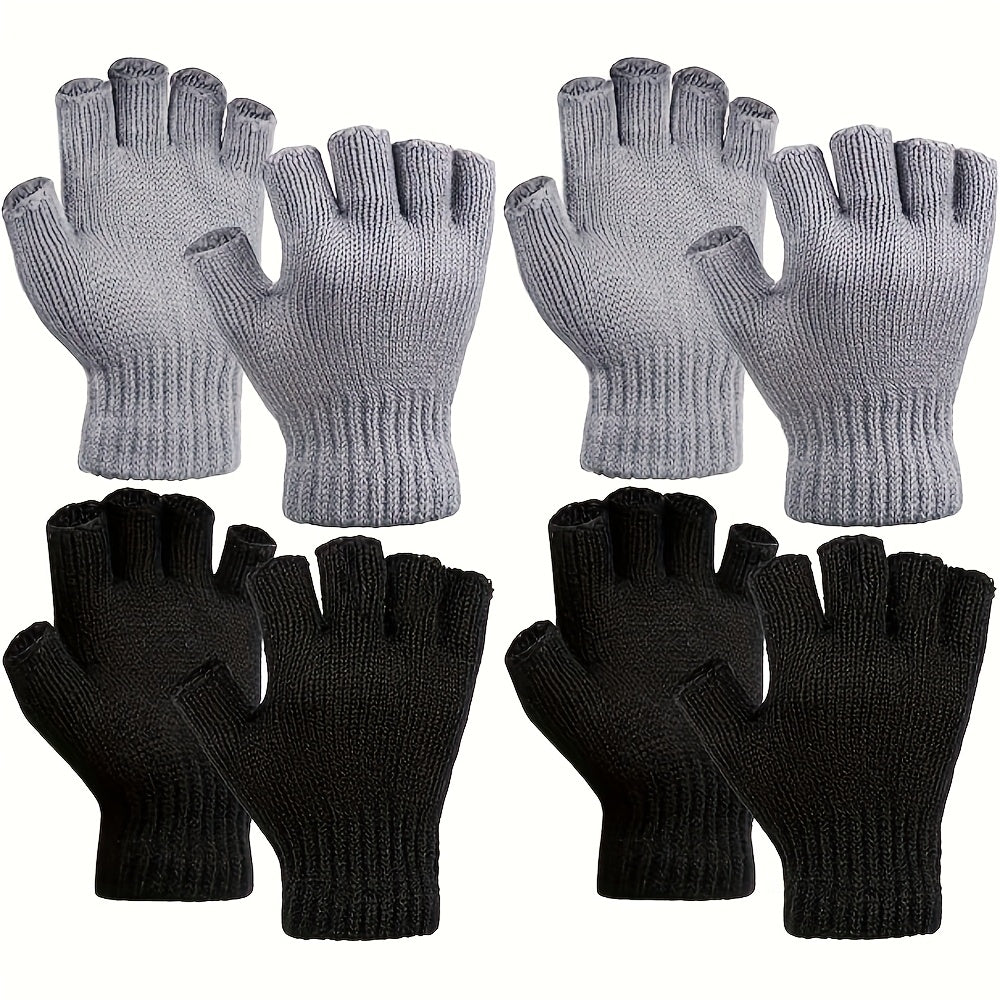Gants sans doigts thermiques de conduite en maille — lot de 4 paires
