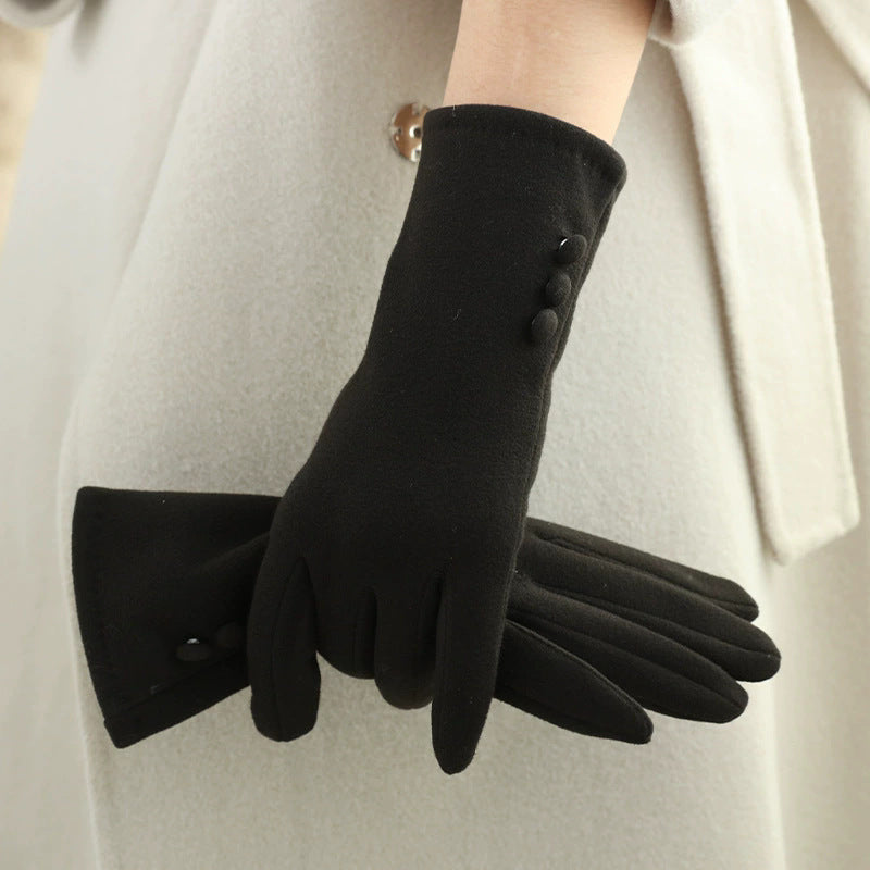 Noir (Style Doublé Polaire à Trois Boutons)