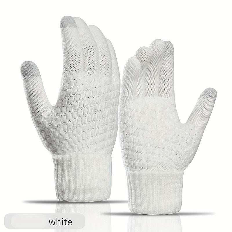 Gants doublés en maille, 3 coloris, rayé