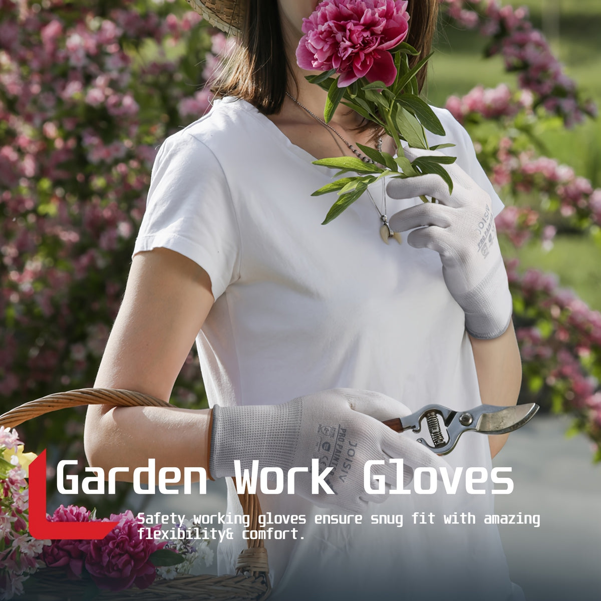 Gants de travail antidérapants en maille enduite — lot de 12 paires à sans couture
