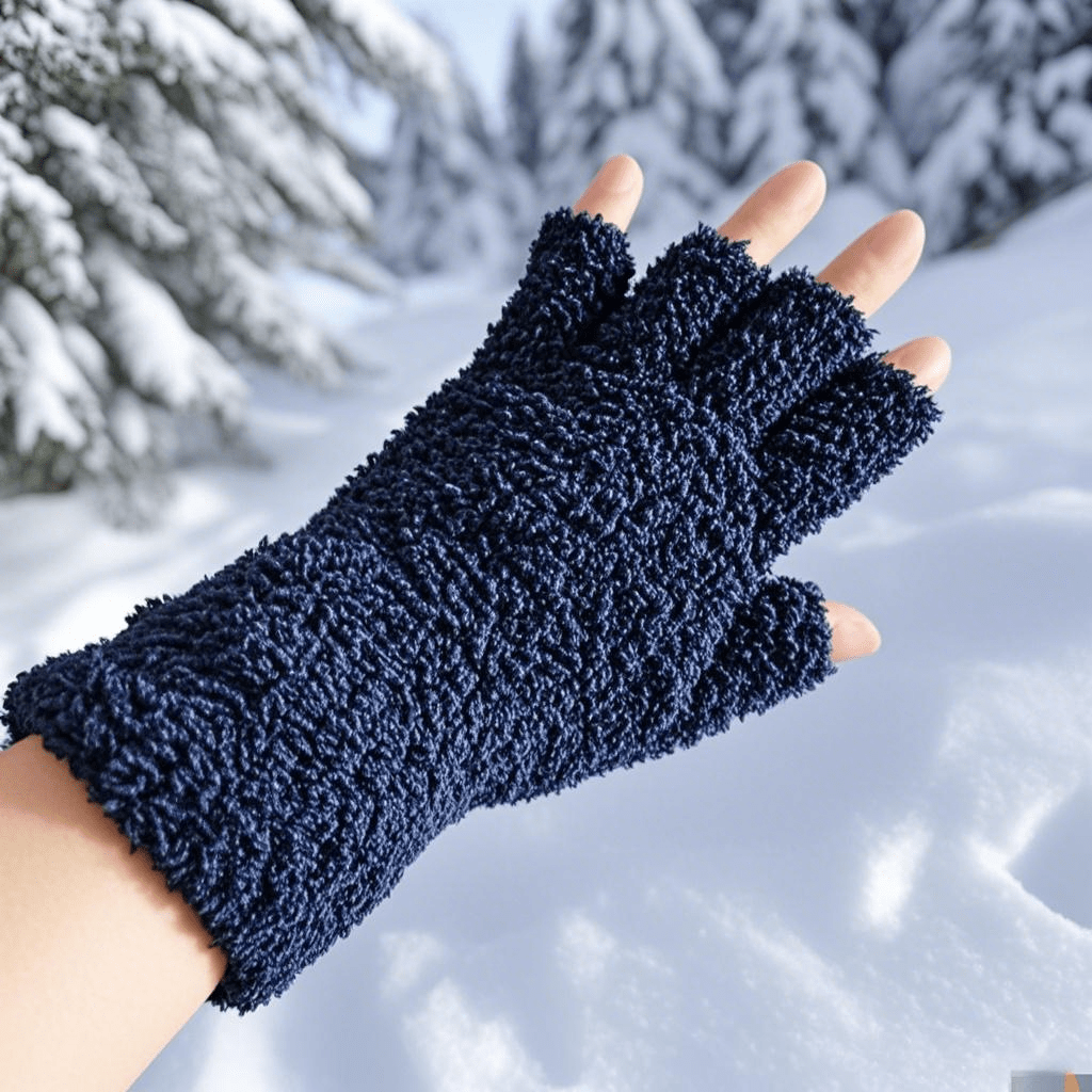 Gants longs en maille, noir