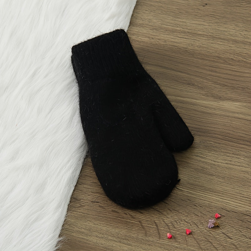 Moufles, pour le grand froid, noir, crème, noir