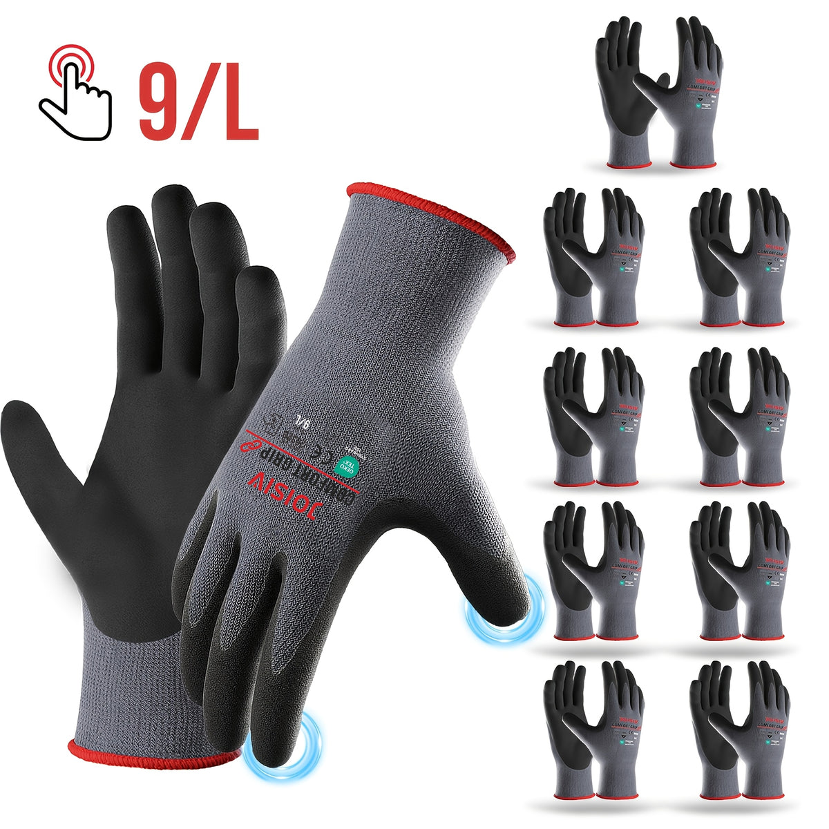 Gris/Noir (10 paires) / 9/L