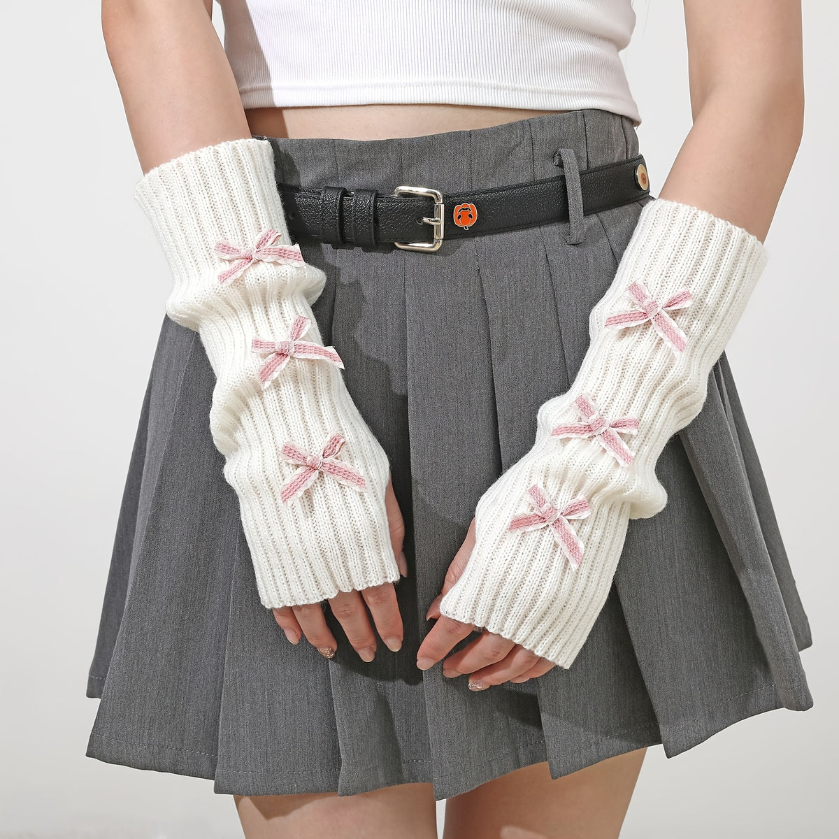 Manchons tactiles à passage pour le pouce en maille jacquards