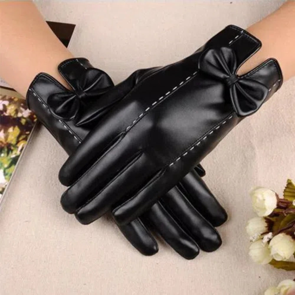 Gants coupe-vent en maille, noir