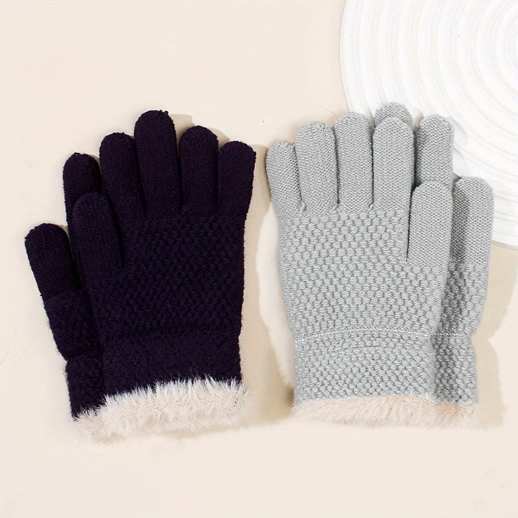 Gants en maille — lot de 2 paires, automne-hiver