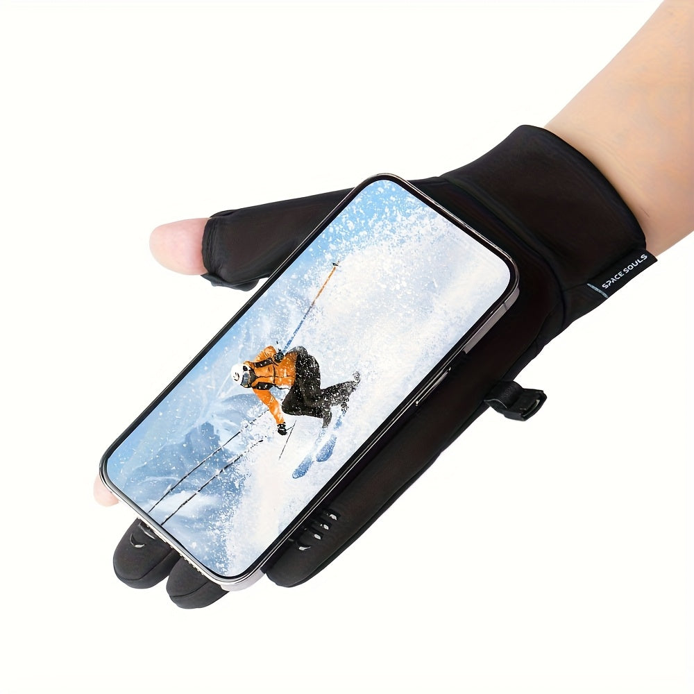 Gants tactiles coupe-vent en simili cuir
