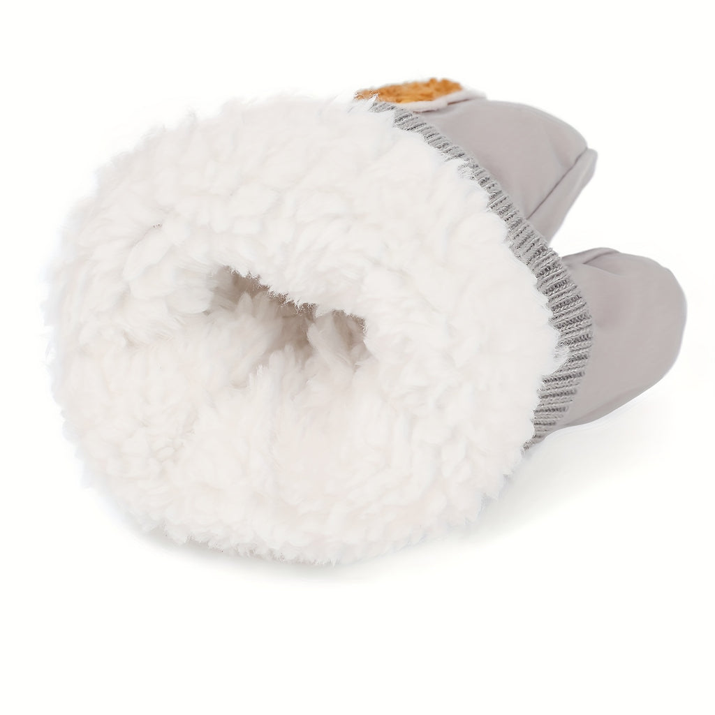 Gants moufles doublés en maille