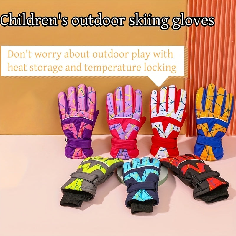 Gants en maille pour enfant, bleu foncé