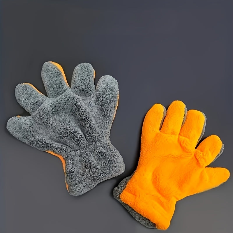 Gants de lavage en microfibre, gris-orange