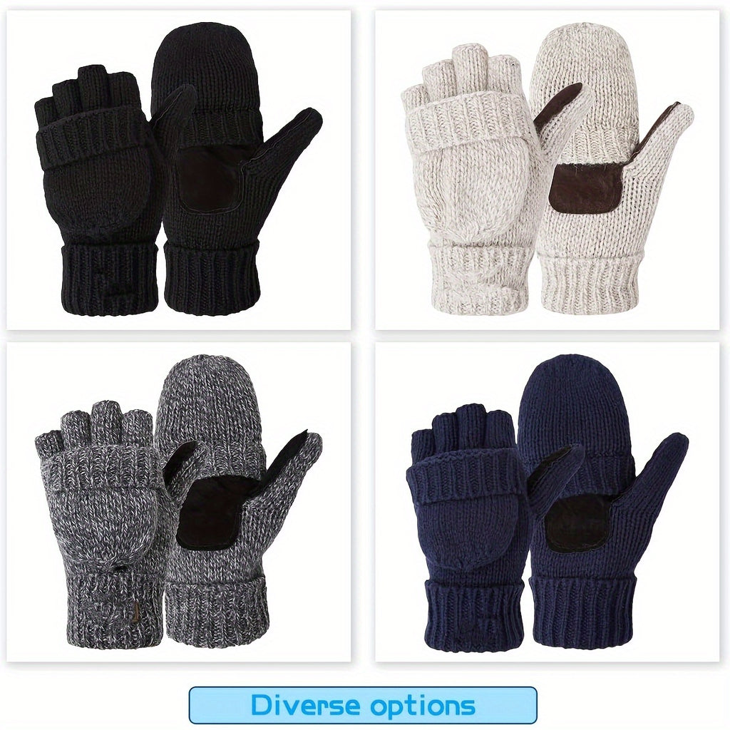 Gants mitaines en laine, beige