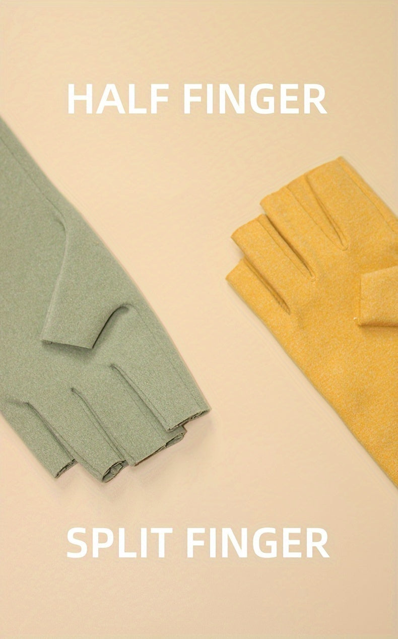Gants sans doigts thermiques en maille, 8 coloris