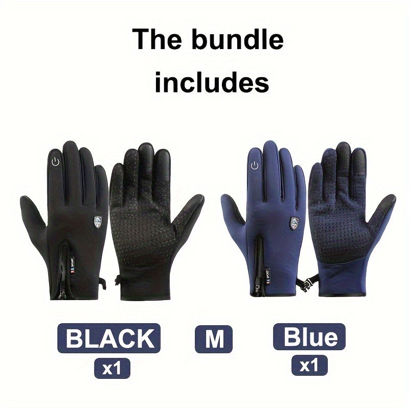 Gants tactiles coupe-vent thermiques en maille — lot de 2 paires