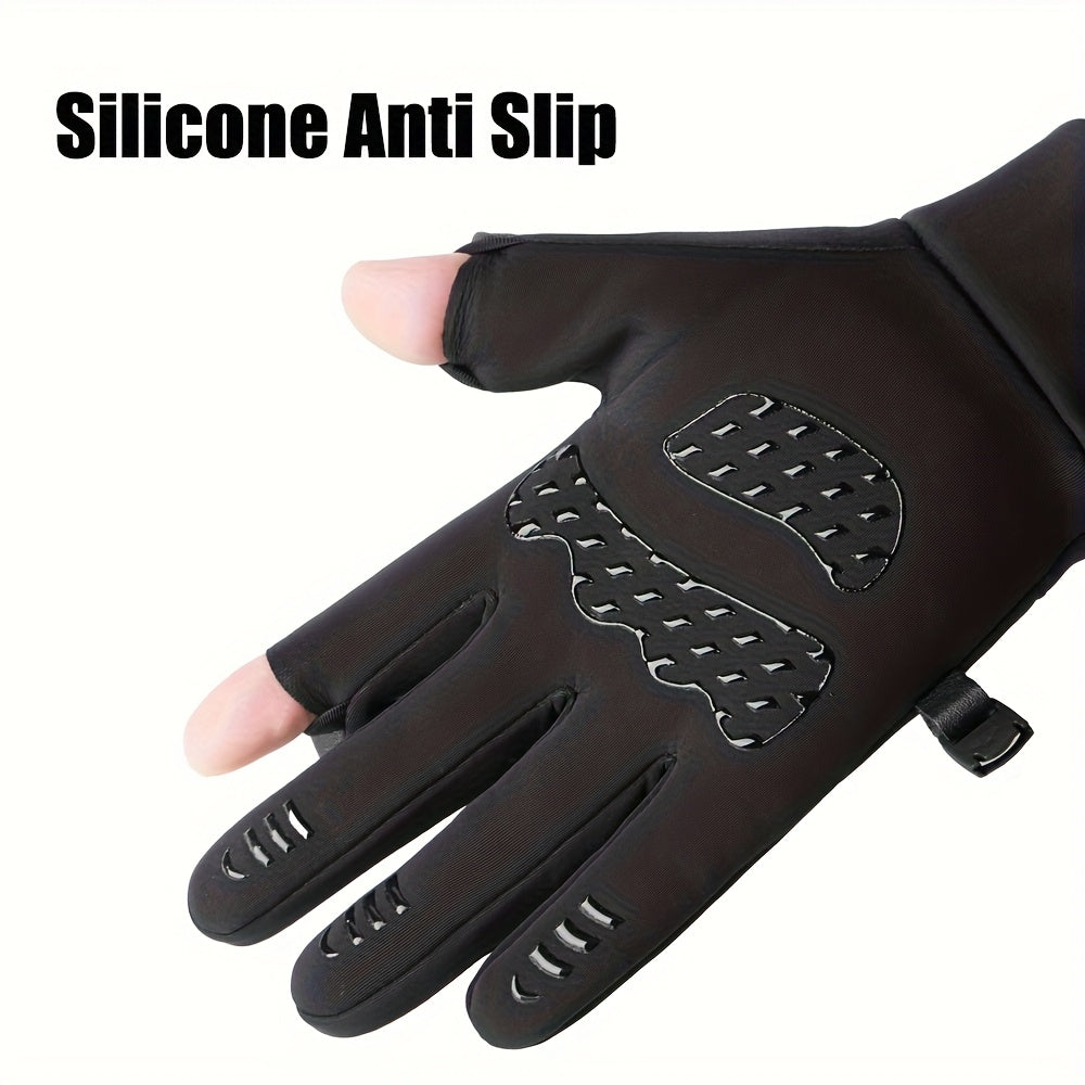 Gants tactiles coupe-vent en simili cuir