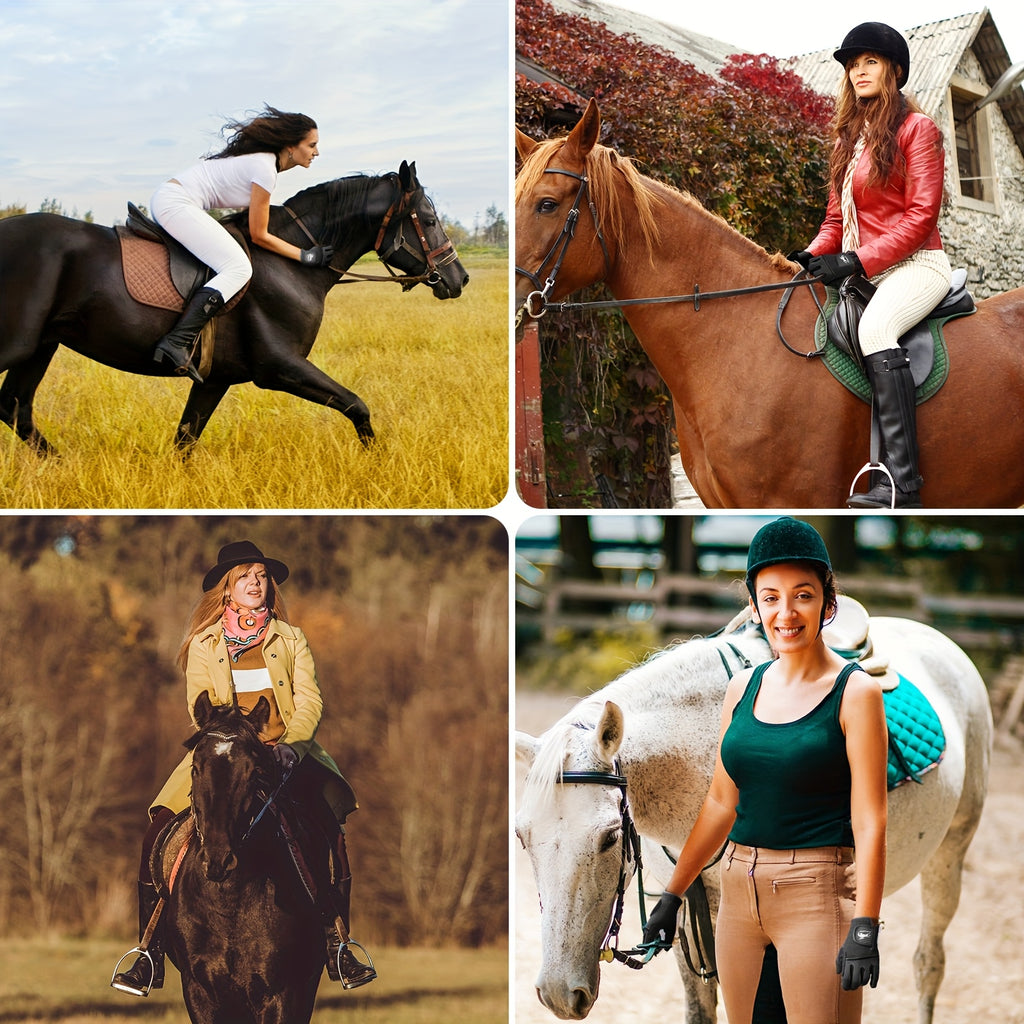 Gants d'équitation respirants à paume renforcée en maille