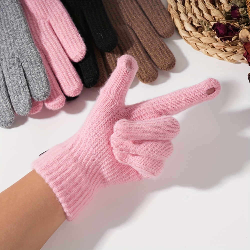 Gants sans doigts en maille, 4 coloris, noir