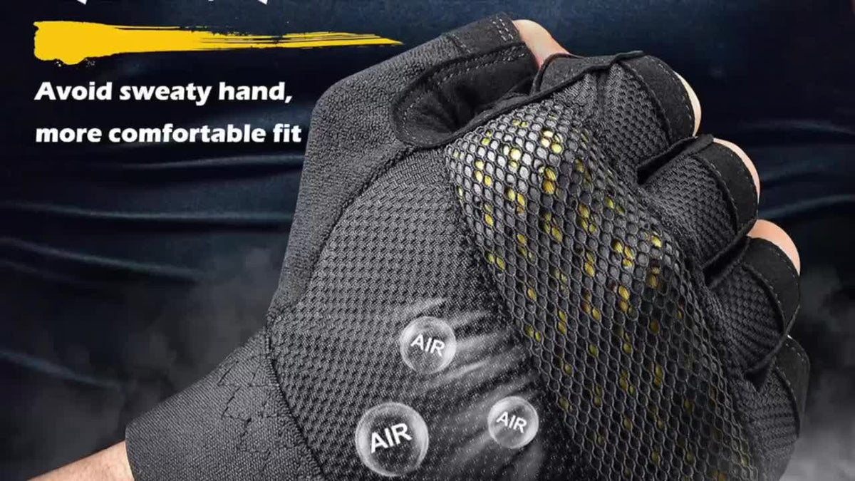 Gants de musculation respirants à paume renforcée en maille