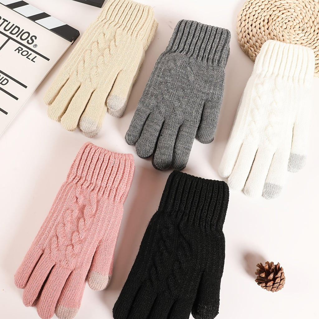 Gants tactiles doublés thermiques en maille