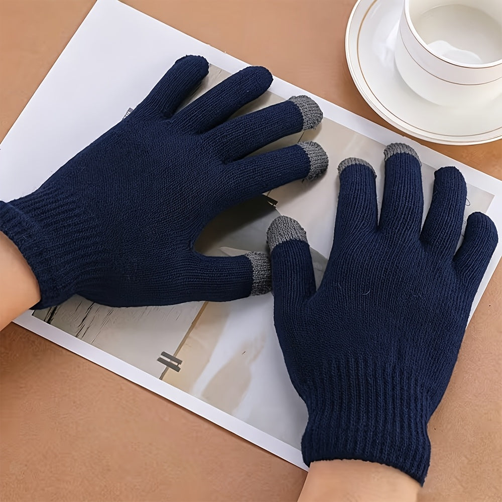 Gants tactiles thermiques en maille, 5 coloris