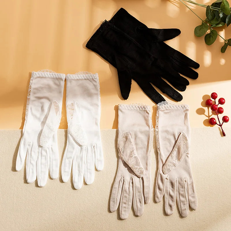 Gants mitaines en soie