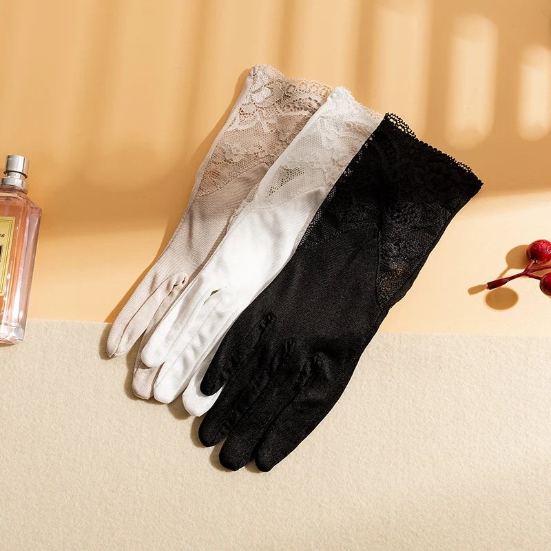 Gants mitaines en soie