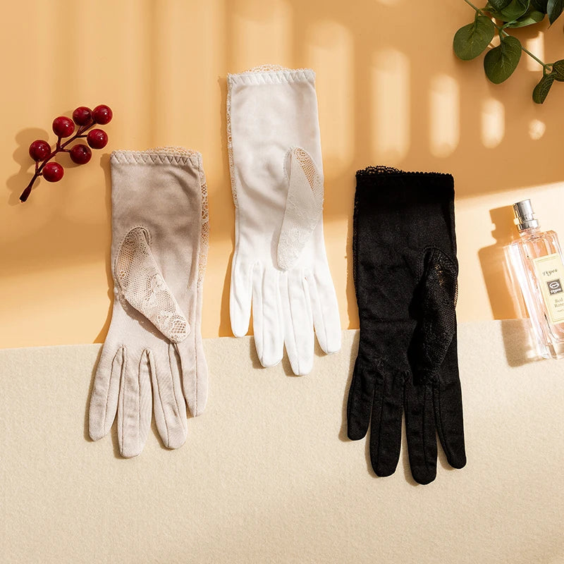Gants mitaines en soie