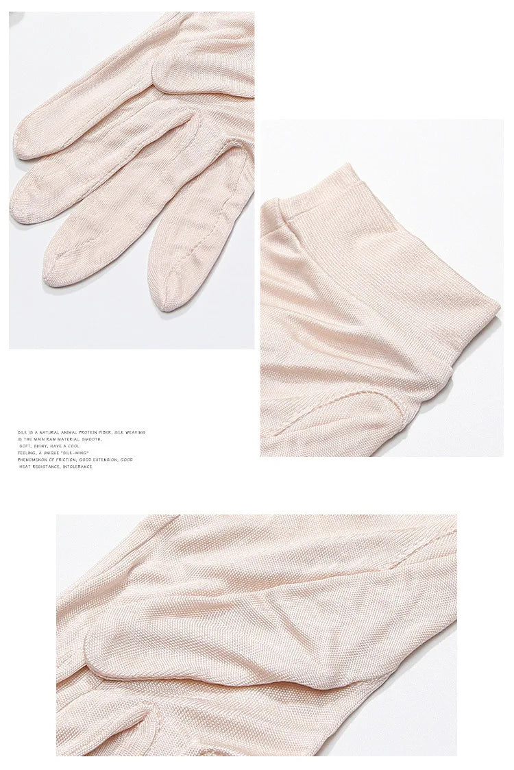 Gants en soie, argent