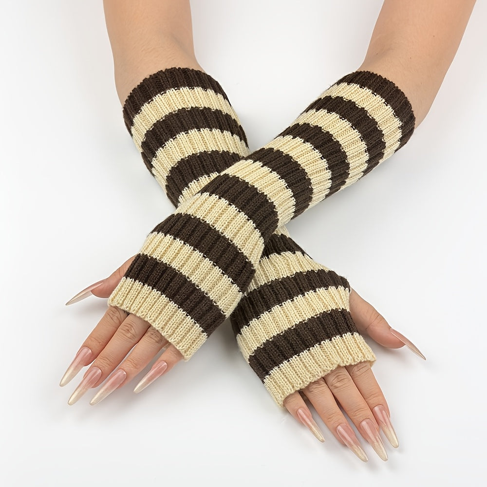 Gants à Blocs de Couleur de 30cm - Beige + Marron Café