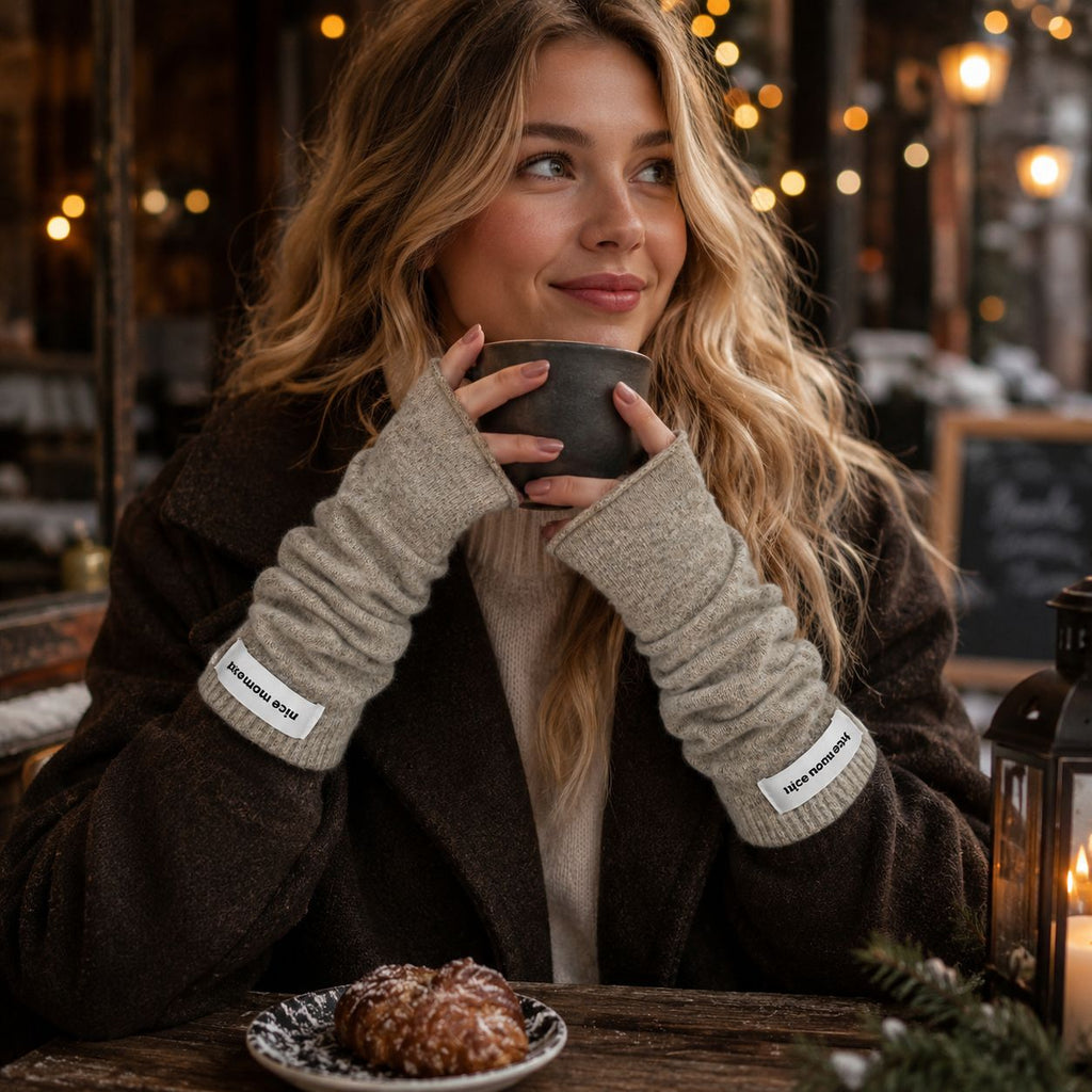 Gants sans doigts longs en coton — lot de 2 paires