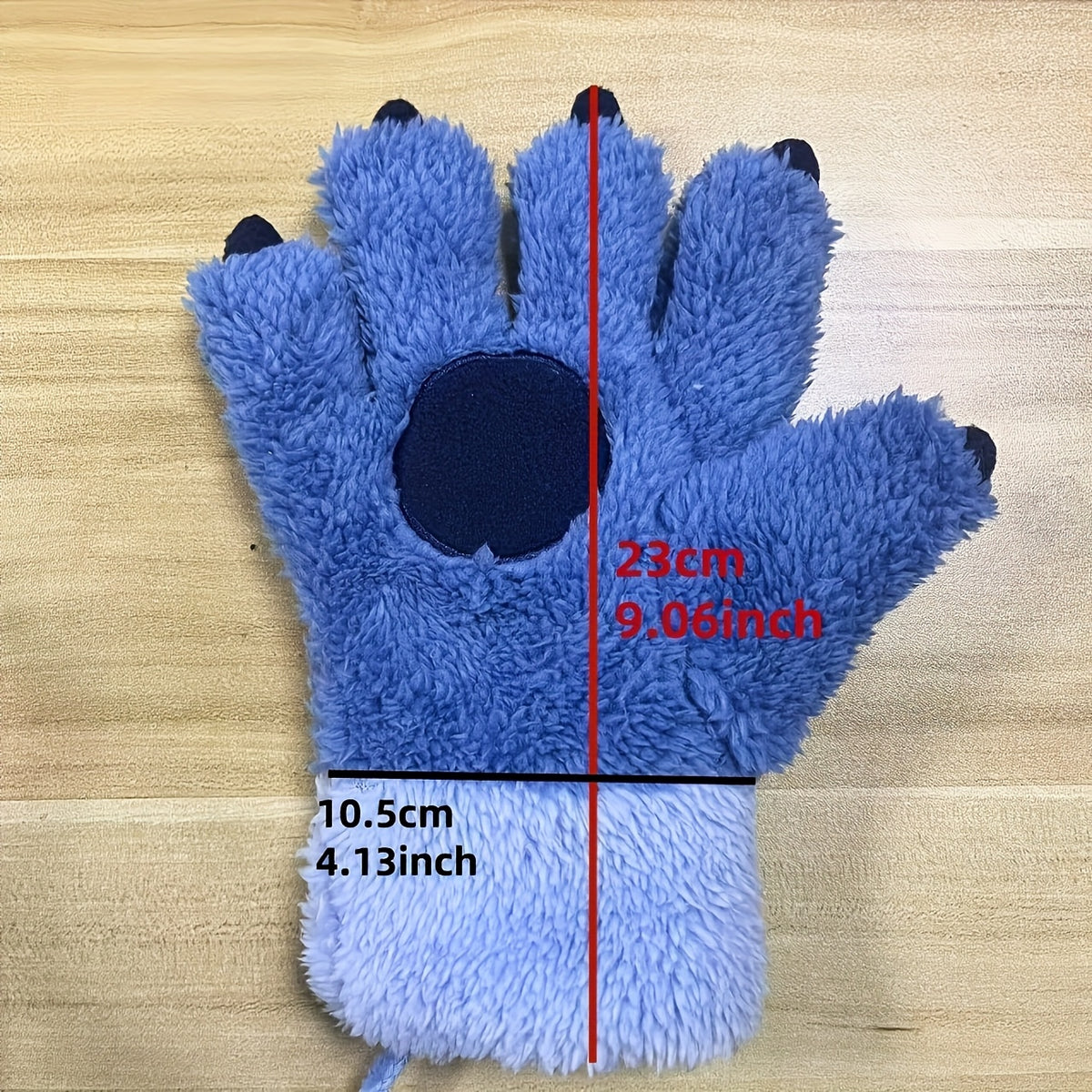 Gants coupe-vent doublés en maille, bleu