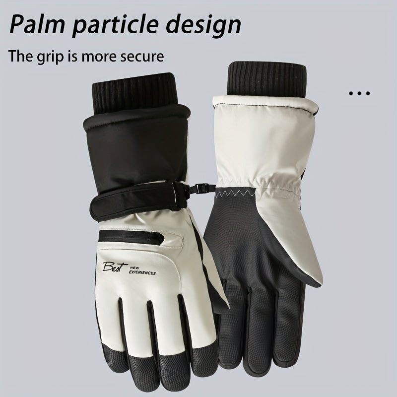 Gants de ski tactiles doublés peluche