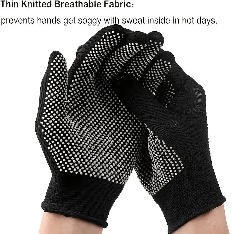 Gants fins de vélo en maille — lot de 5 paires, noir