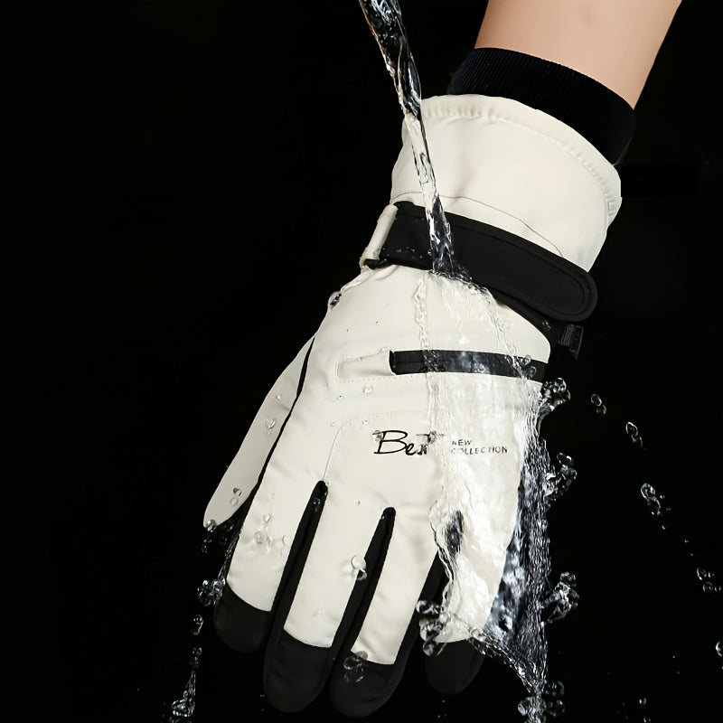 Gants tactiles coupe-vent imperméables en cuir