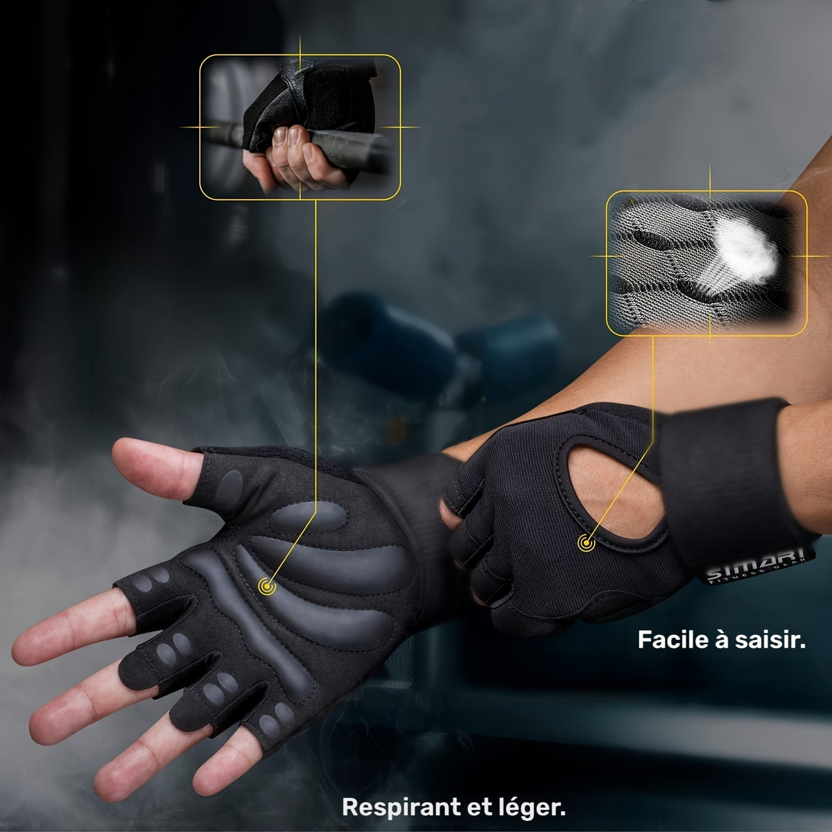 Gants de musculation en maille