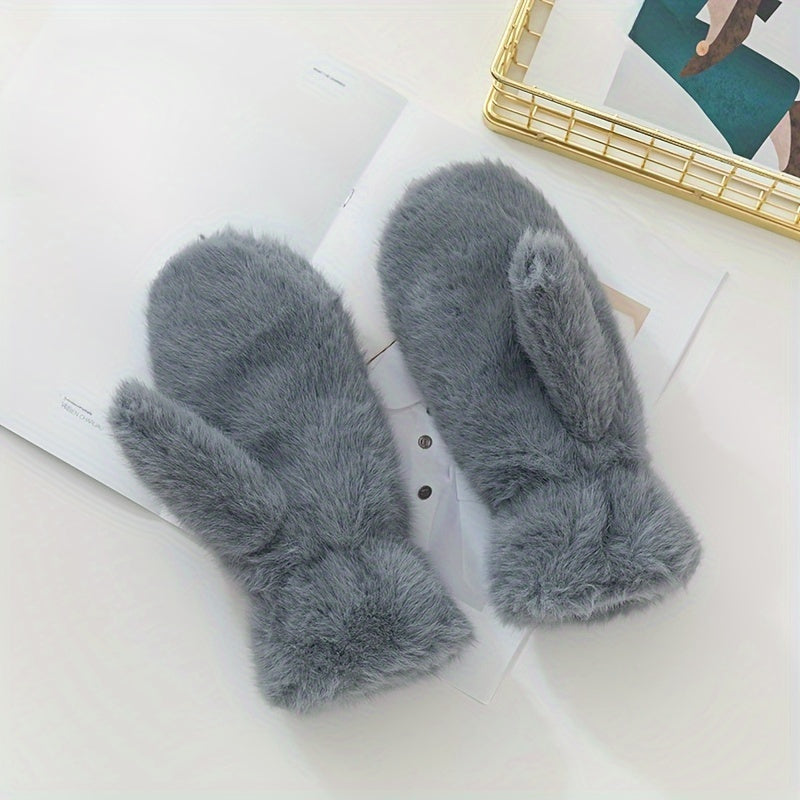 Moufles en peluche, café
