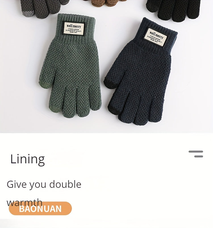 Gants thermiques en maille, 4 coloris, tactile