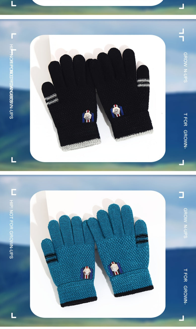 Gants épais en maille épaisse pour enfant — lot de 2 paires