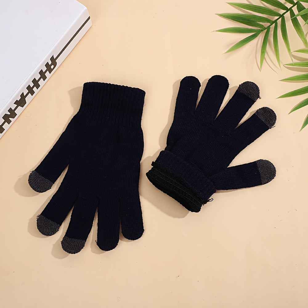 Gants tactiles thermiques en maille, 5 coloris