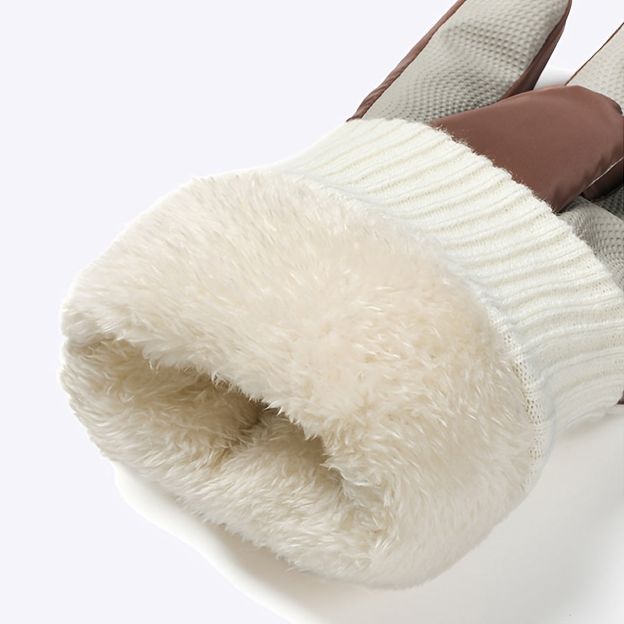 Gants de ski imperméables à sangle de poignet à boucle