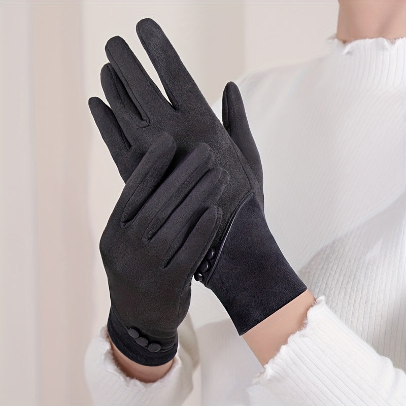 Gants coupe-vent thermiques en maille, 6 coloris, brodé