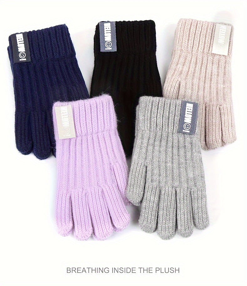 Gants à étiquette cousue en maille côtelée pour enfant