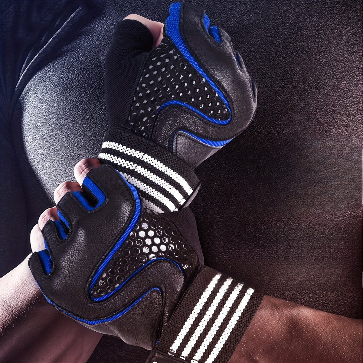 Gants de musculation antidérapants rayés à picots en maille