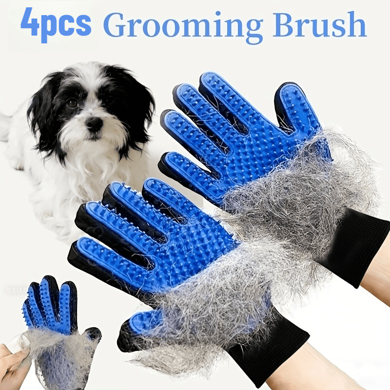 Gants de toilettage fins — lot de 4 paires, 4 pièces