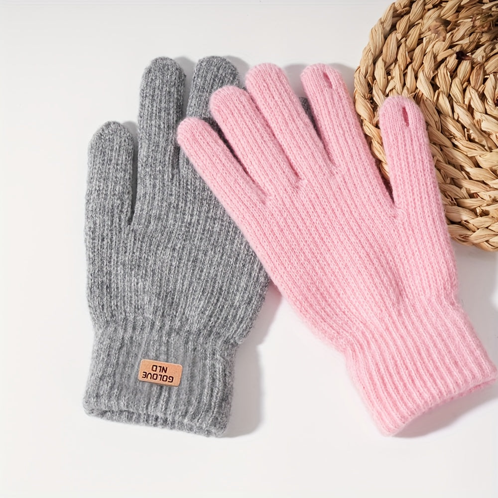 Gants sans doigts en maille, 4 coloris, noir